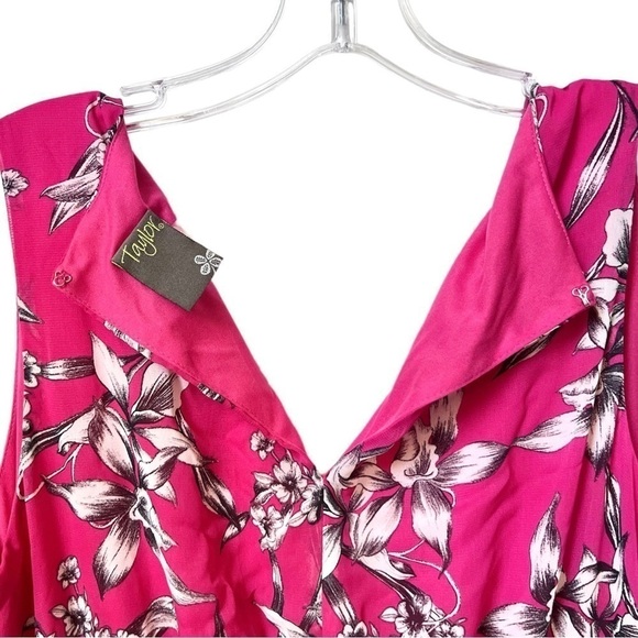 TAYLOR Long Formal Dress Sleeveless Fuchsia Black and Cream Size 10 NWT - Picture 4 of 11